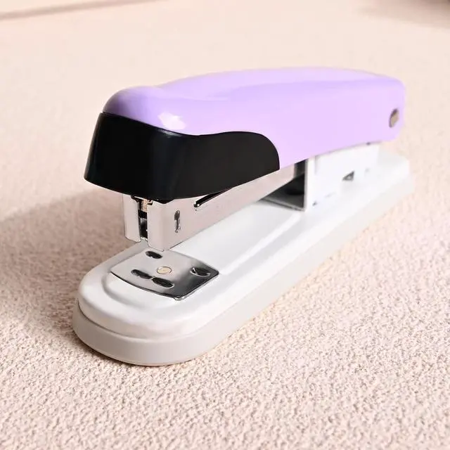 Alt view image 5 of 7 - Stapler, Desktop Metal Staplers with 2000 Standard Staples, 25 Sheet Capacity, One Finger Stapling, Jam Free, No Effort Staplers For Classroom, Office or Desk (Purple)