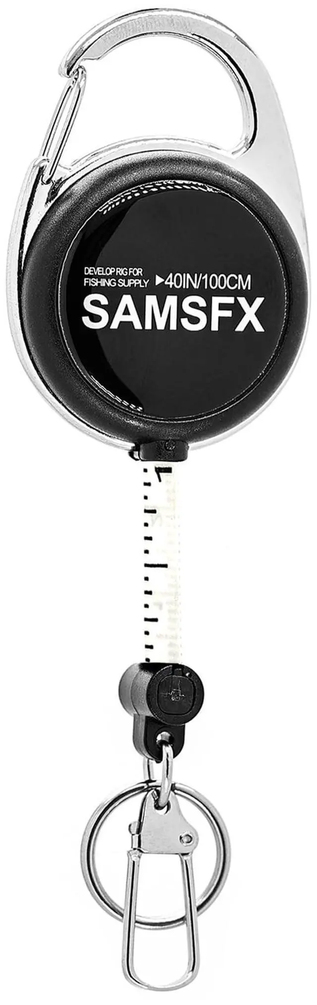 Main image of Tape Measure Retractor Fly Fishing Zinger Retractors Carabiner Style Clip on Back Tether Tools Badge Holder (1PC in Pack)