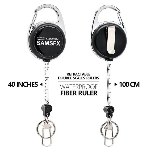 Alt view image 3 of 7 - Tape Measure Retractor Fly Fishing Zinger Retractors Carabiner Style Clip on Back Tether Tools Badge Holder (1PC in Pack)