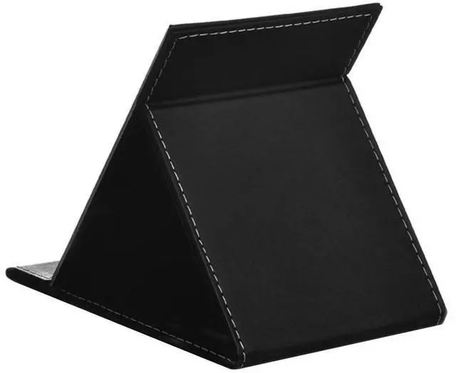 Alt view image 5 of 6 - PU Leather Portable Folding Makeup Mirror with Standing(M, Black)