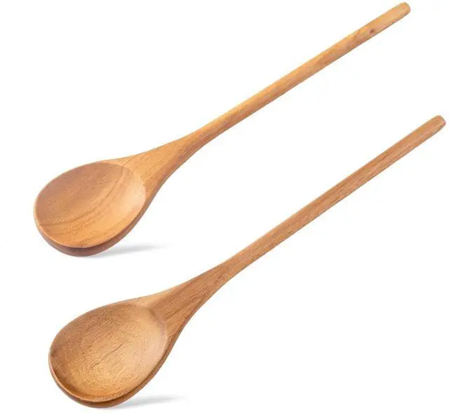 Main image of Wooden Spoonsfor Cooking2PCS, Acacia Wood Spoon 12.6" Wooden Utensils for Mixing, Mixing Spoons Cooking Spoon for Stirring Long Wooden Spoon Kitchen Serving Nonstick Utensil Smooth Finish