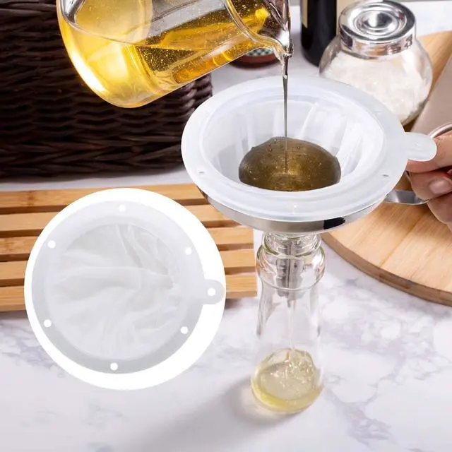 Alt view image 6 of 7 - 5.5-Inch Premium Food Filter Strainer, 200 Mesh Food Grade Filter Mesh, Tritan BPA Free Strainer Compatible with 5 Inch Kitchen Funnels, Ideal for Filtering Coffee, Juice, Oils, Wine, Soy Milk