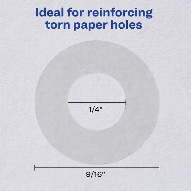 Alt view image 4 of 7 - Self-Adhesive Hole Reinforcement Stickers, 1/4" Diameter Hole Punch Reinforcement Labels, Clear, Non-Printable, 1,000 Labels Total (5722)