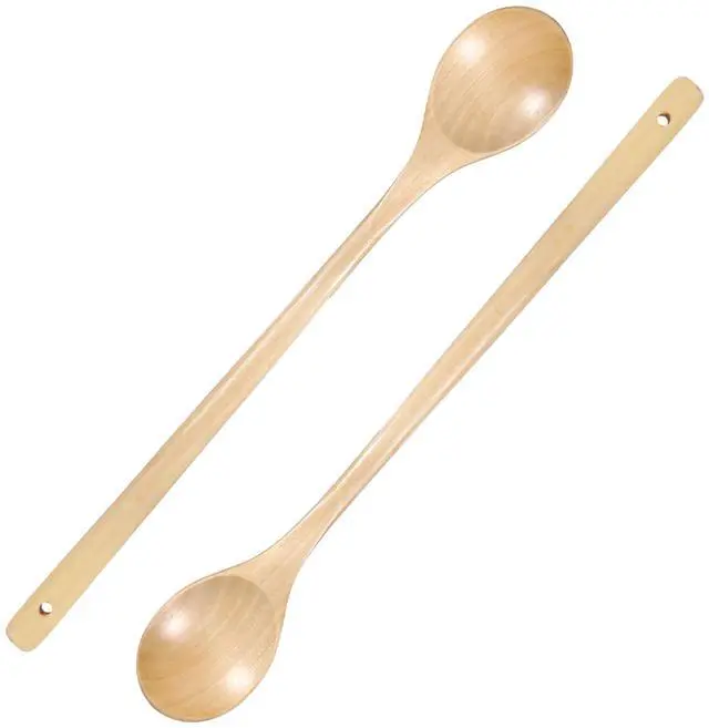 Main image of 2PCS Wooden Spoons for Cooking, 13.5 Inch Wooden Cooking Spoon with Long Handle, Heat Resistant Mixing Spoons Woodens Tablespoon Wood Kitchen Utensil for Tasting Nonstick Cookware Tableware