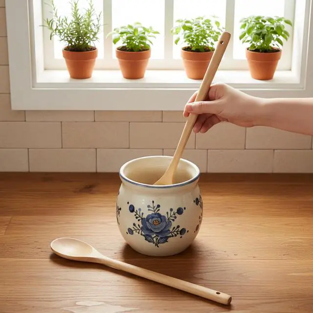 Alt view image 5 of 6 - 2PCS Wooden Spoons for Cooking, 13.5 Inch Wooden Cooking Spoon with Long Handle, Heat Resistant Mixing Spoons Woodens Tablespoon Wood Kitchen Utensil for Tasting Nonstick Cookware Tableware