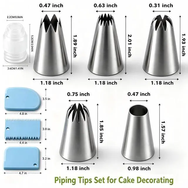 Alt view image 7 of 7 - 17 Pcs Reusable Piping Bags and Tips Set, Professional Cake Decorating Supplies with Standard Couplers and Silicone Rings, Frosting Baking Tools for Cupcake and Cookie Icing Decoration