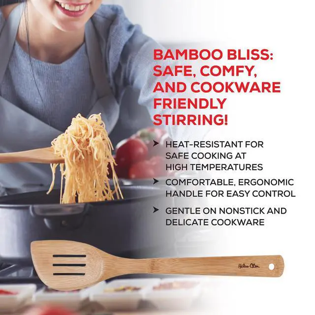 Alt view image 5 of 7 - Slotted Spatula, Natural Bamboo, 13-Inch