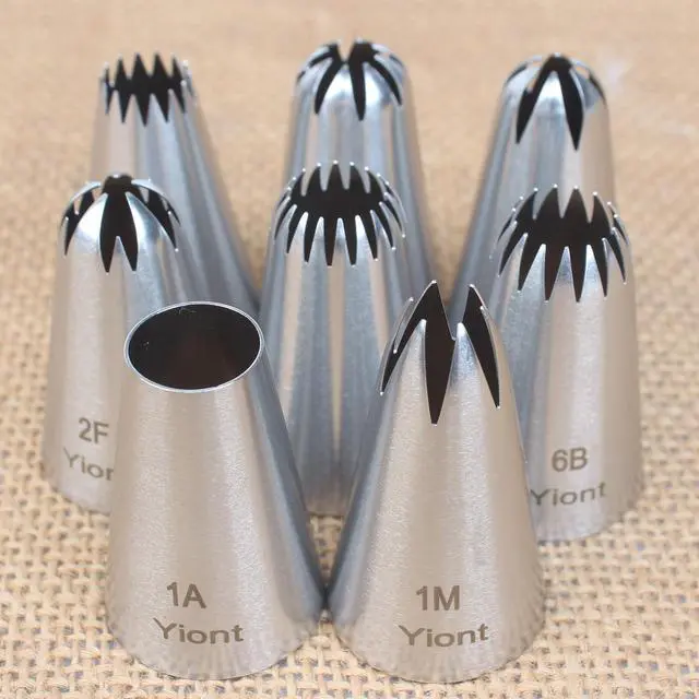 Alt view image 5 of 7 - 8Pcs Flower Piping Tips Set Stainless Steel Baking Tools Cookies, Cupcakes Rose & Wedding Cake Decorating Icing & Frosting Pastry Nozzles Yiont