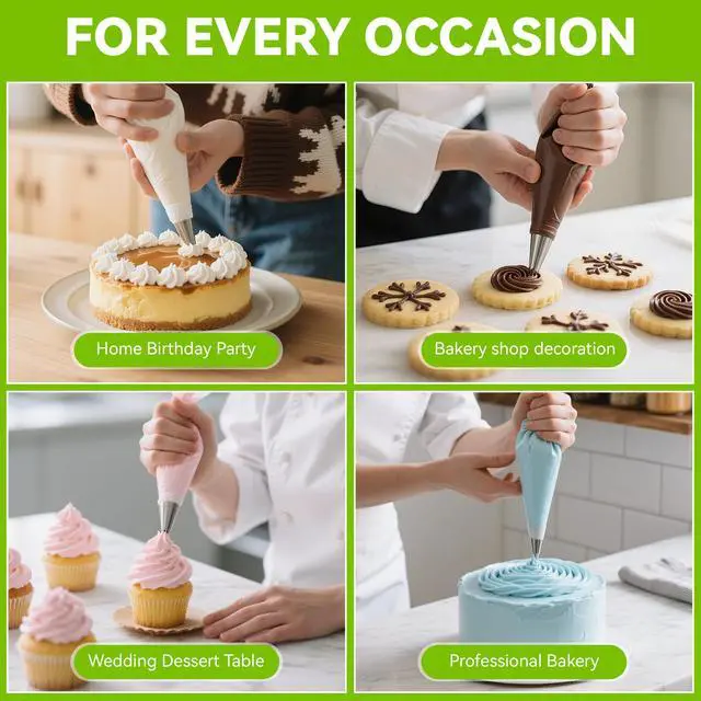 Alt view image 5 of 7 - 9PCS Large Piping Tips Set, Stainless Steel Cake Decorating Tips, Pastry Cake Decorating Tips Baking Tools for Baking Cupcakes, Cake Decorating