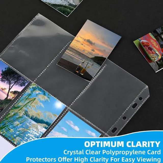 Alt view image 4 of 7 - 40 Pack 9 Pocket Card Sleeves Binder SheetsHolds 720 Cards, Clear Trading Card Sleeve Pages Protector for 3 Ring Binder, Fit for Baseball,Football,Game,Business Cards