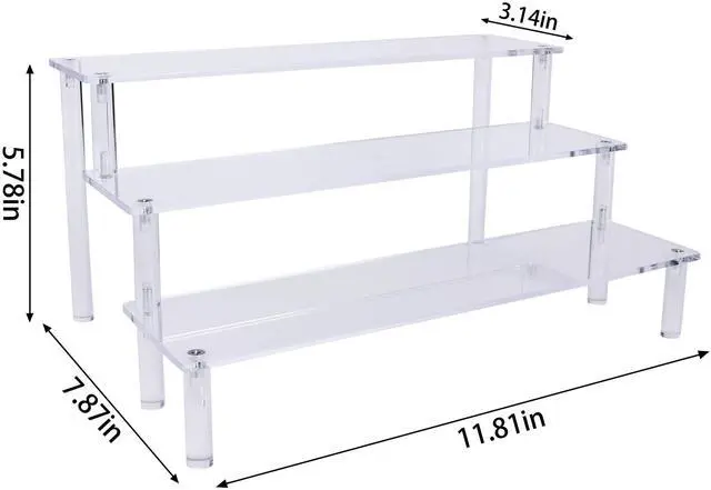 Alt view image 3 of 7 - 3 Tier Acrylic Perfume Organizer Stand,Display Shelf Risers,Clear,11in,DIY