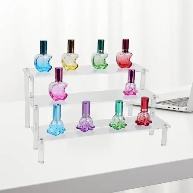 Alt view image 5 of 7 - 3 Tier Acrylic Perfume Organizer Stand,Display Shelf Risers,Clear,11in,DIY