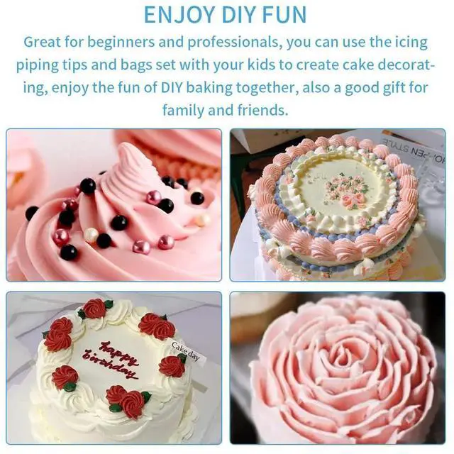 Alt view image 6 of 7 - Piping Bags and Tips Set 27 Piece, 24 Stainless Steel Nozzles with Reusable TPU Piping Bag, Coupler and Silicone Tie, Bag 11.81 x 6.69 in, for Cupcakes Cookies and Filling