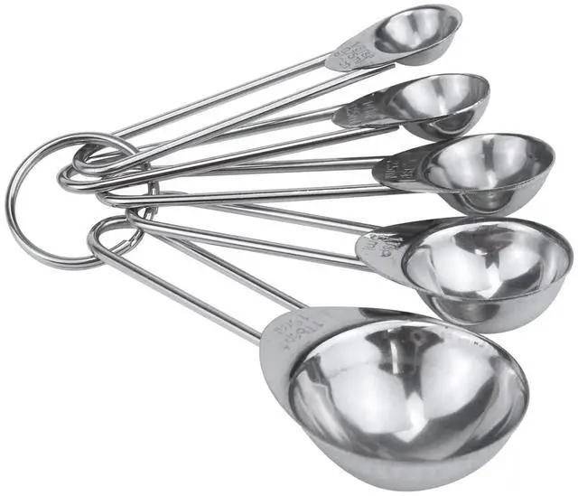 Alt view image 3 of 4 - Measuring Spoons, Stainless Steel 5-Piece Measuring Spoon Cups Set- 1/8 tsp, 1/4 tsp, 1/2 tsp, 1 tsp & 1 tbsp for Measuring Dry and Liquid Ingredients