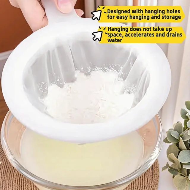 Alt view image 7 of 7 - High Density Ultra-Fine Nylon Mesh Strainer Set - 3 in 1 (100/200/400 Micron) -Nylon Mesh, 100/200/400 Mesh for Coffee, Honey, Wine,Milk, Juice - Food Grade w/Non-Slip Handle & Hang Hole