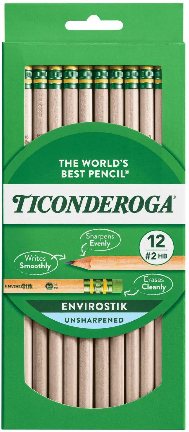 Main image of Envirostik Wood-Cased Pencils, #2 HB Soft, Natural, 12 Count