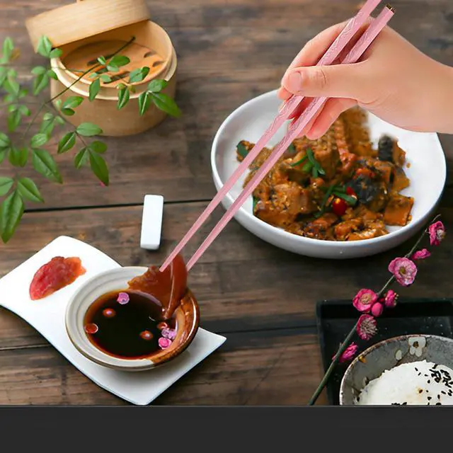 Alt view image 5 of 6 - 5 Pairs Reusable Fiberglass Chopsticks Dishwasher Safe, Japanese Style Chop Sticks Gift Sets, 9.4 Inch/24cm Matte Non-Slip