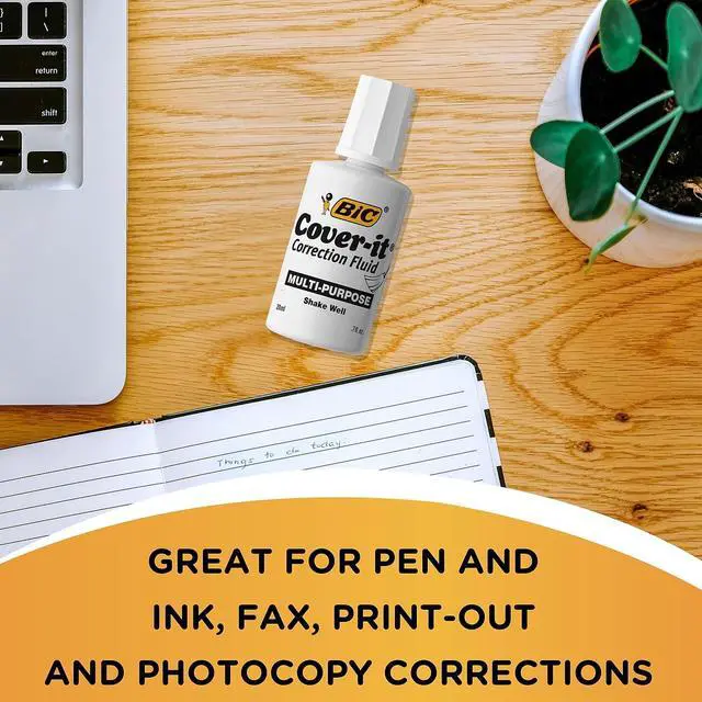 Alt view image 3 of 4 - Cover-It Correction Fluid, 20 Milliliter Bottle, White, 1/Each (WOC12-WE)