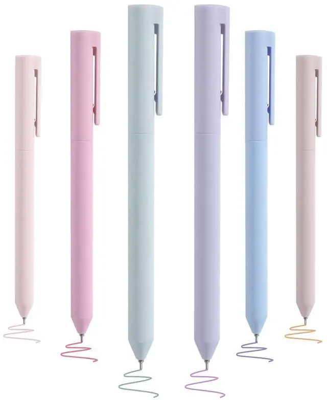 Main image of 6Pcs Colored Gel Pens, Pastel Ink Colors, Quick Dry Ink Pen Fine Point 0.5mm Smooth Writing for School Supplies Journaling Notetaking Stationery