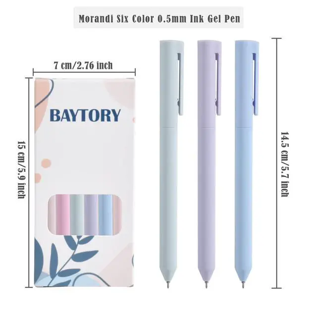 Alt view image 2 of 7 - 6Pcs Colored Gel Pens, Pastel Ink Colors, Quick Dry Ink Pen Fine Point 0.5mm Smooth Writing for School Supplies Journaling Notetaking Stationery