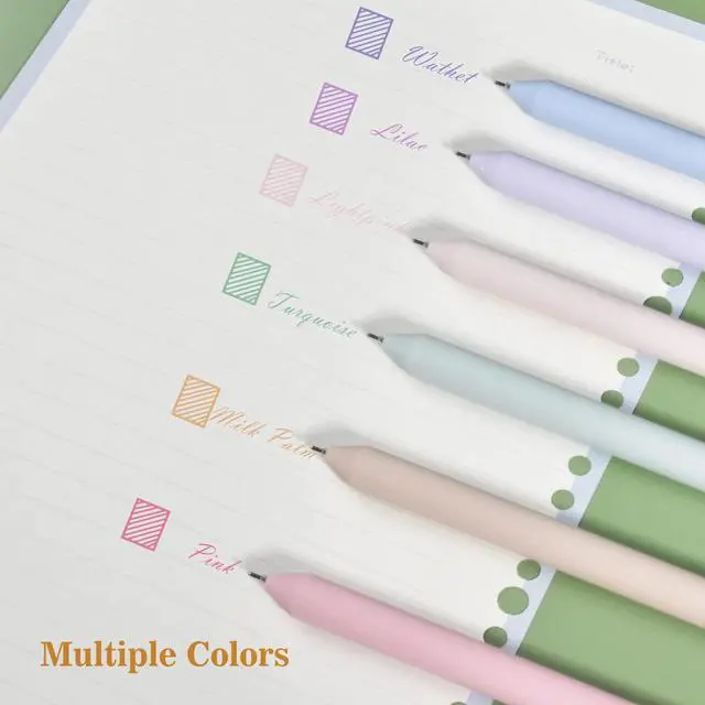 Alt view image 7 of 7 - 6Pcs Colored Gel Pens, Pastel Ink Colors, Quick Dry Ink Pen Fine Point 0.5mm Smooth Writing for School Supplies Journaling Notetaking Stationery