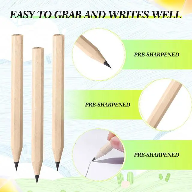 Alt view image 4 of 7 - Golf Pencils Bulk Half 2 HB 3.5 Pre Sharpened Hexagonal Yellow Wood Mini Pencils for Party Favors Kids School Classroom Office Supplies(80 Pcs)
