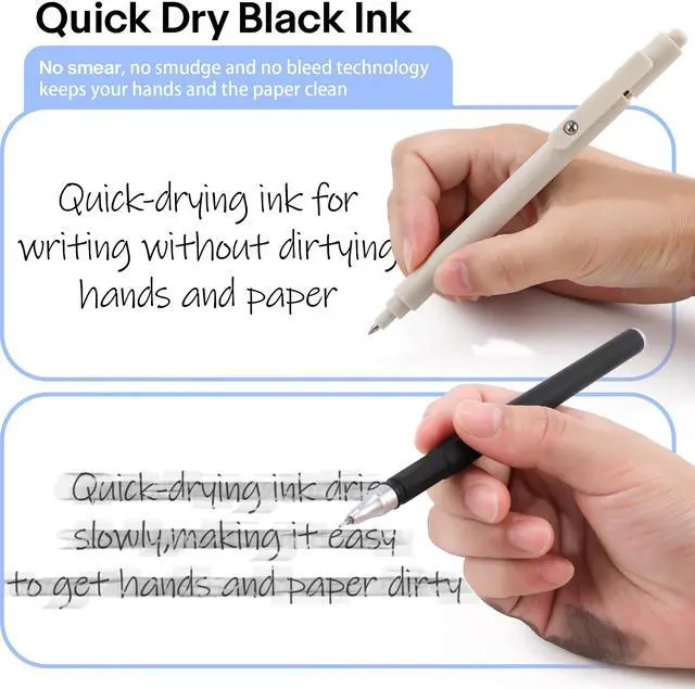Alt view image 7 of 7 - Aesthetic Pens Beige Pens 5Pcs 0.5mm Quick Dry Black Ink Gel Pens Fine Point Smooth Writing Cute Pen Japanese Stationary Home Work Essentials Nurse School Gifts Office Supplies