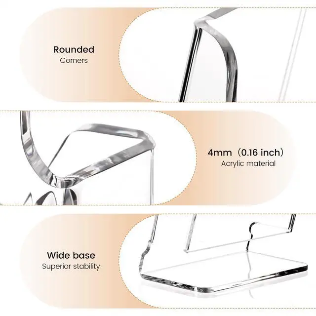 Alt view image 6 of 7 - Acrylic Brochure Holder 4x9 Inch,Clear Pamphlet Holder Display Stand for Trifold 4 Inch Flyers,Pamphlets,Booklets,Menu,Leaflets for Office,Home,Store,Trade Exhibition,1 Pack,A6