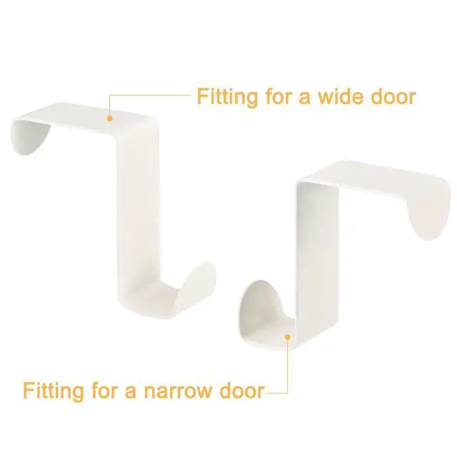 Alt view image 4 of 5 - Over The Door Hooks, 4pcs - Stainless Steel Door Hangers Hooks, S-Shaped Double Hooks for Hanging Clothes, Hats, Towels (White)
