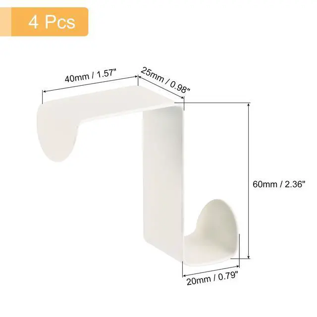 Alt view image 2 of 5 - Over The Door Hooks, 4pcs - Stainless Steel Door Hangers Hooks, S-Shaped Double Hooks for Hanging Clothes, Hats, Towels (White)