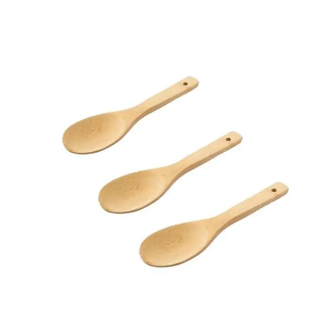 Main image of 9 Inch Bamboo Rice Scoops Paddles, Wooden Non-stick Rice Spatula, Large Wood Serving Salad Spoons Scooper for Cooking, Stirring Soup, Sushi Kitchen Utensil Set (3 Pack)