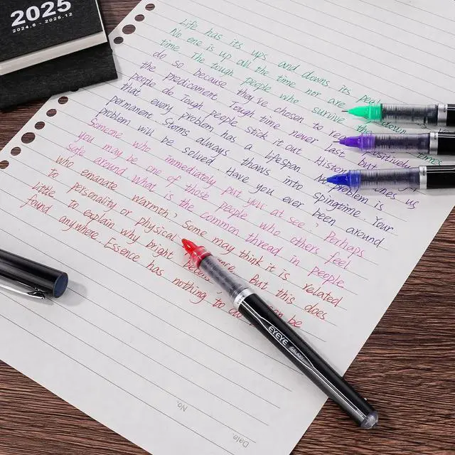 Alt view image 6 of 7 - 0.5mm Rollerball Pens 6 Assorted Colors, Extra Fine Point Needle Pen Quick Dry, Liquid Ink Pens Fine Point Smooth Writing Pen for Journaling, Note Taking, Office, School Supplies