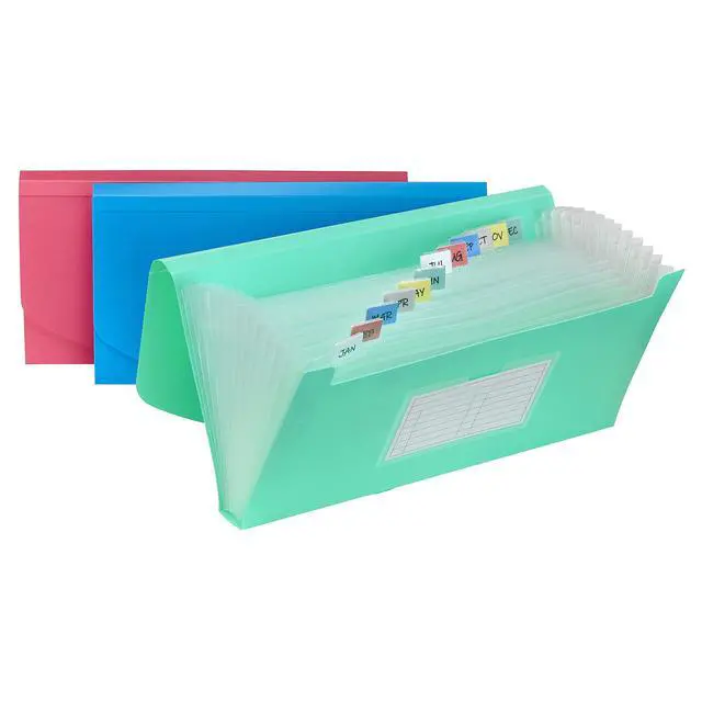 Alt view image 2 of 7 - 13-Pocket Poly Expanding File, 10 x 5 Inches, Junior Size for Receipts and Checks, Includes Tabs, 1 File, Color May Vary (58710)