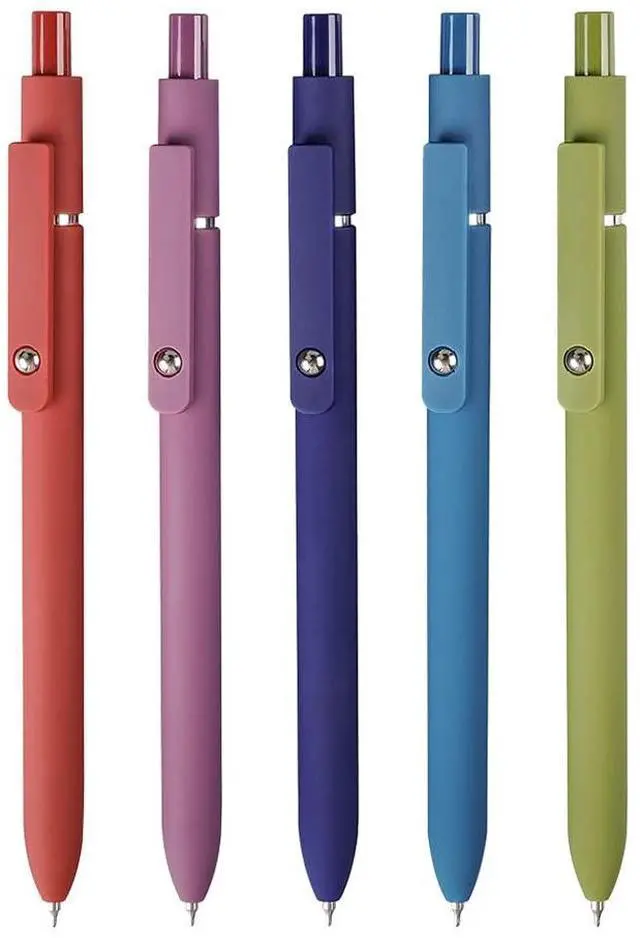 Main image of 5PCS Gel Pens Quick Dry Ink Pens Fine Point 0.5mm Retractable Press Gel Pens Rolling Ball Black Ink Smooth Writing for Office School Student Exercise (Retro)