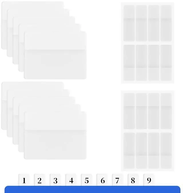 Main image of 2 Size Page Markers Writable File Tabs, 720Pcs Sticky Index Tabs, White Page Pop up Markers Labels for Notebooks, Binders, File Folders, Books, 1.6 x 2.1 Inch, 1.3 x 0.5 Inch