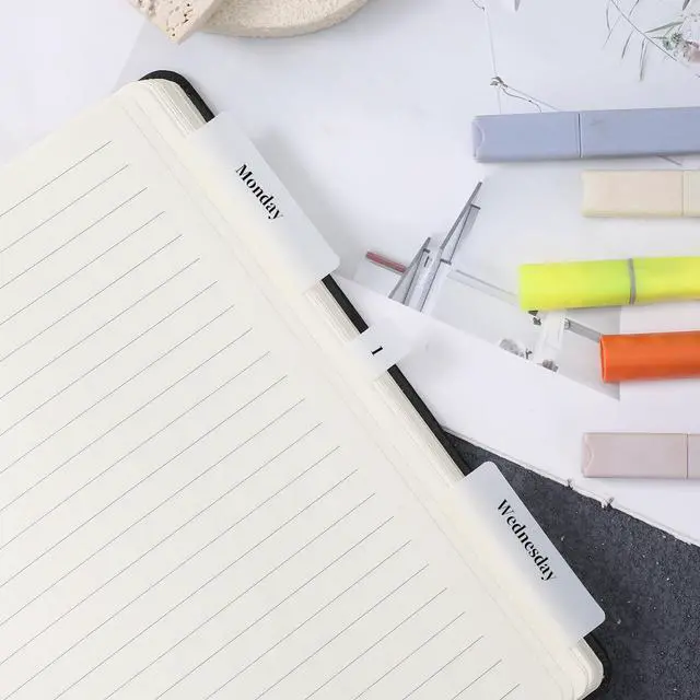 Alt view image 3 of 7 - 2 Size Page Markers Writable File Tabs, 720Pcs Sticky Index Tabs, White Page Pop up Markers Labels for Notebooks, Binders, File Folders, Books, 1.6 x 2.1 Inch, 1.3 x 0.5 Inch