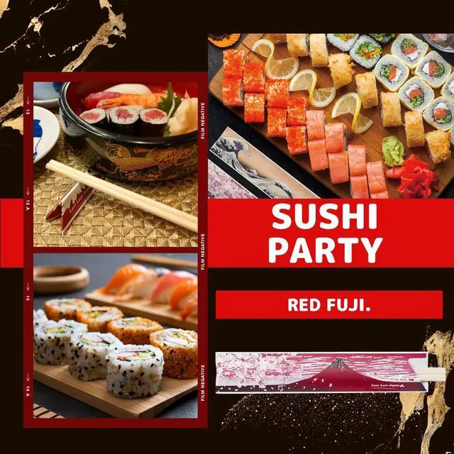 Alt view image 4 of 6 - 40 Pairs Disposable Chopsticks with Japan Hokusai Designed Origami Paper Rest, Individually Wrapped Chopsticks for Asian Japanese Dishes, Sushi Ramen (Red Fuji)