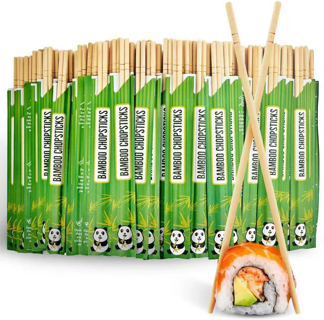 Main image of Disposable Bamboo Chopsticks (50 Count), Bulk Separated Chopsticks for Sushi, Chinese, Japanese and Asian Food, Smooth Wooden Chop Sticks