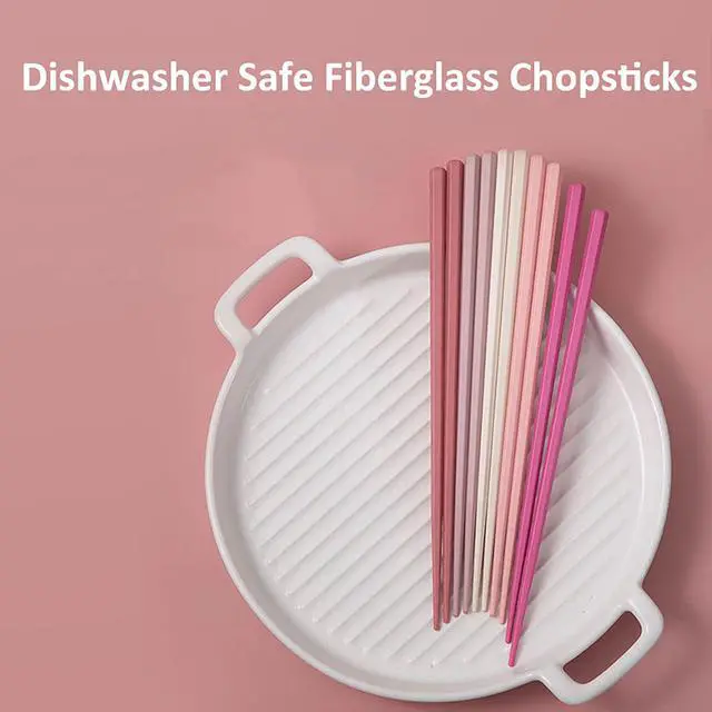 Alt view image 3 of 7 - Chopsticks 10Pairs Dishwasher Safe Reusable Easy to Use Chopsticks Set 9.5 Inches for Sushi, Ramen, Asian Cuisine, Matte Non-slip (10 Pairs)