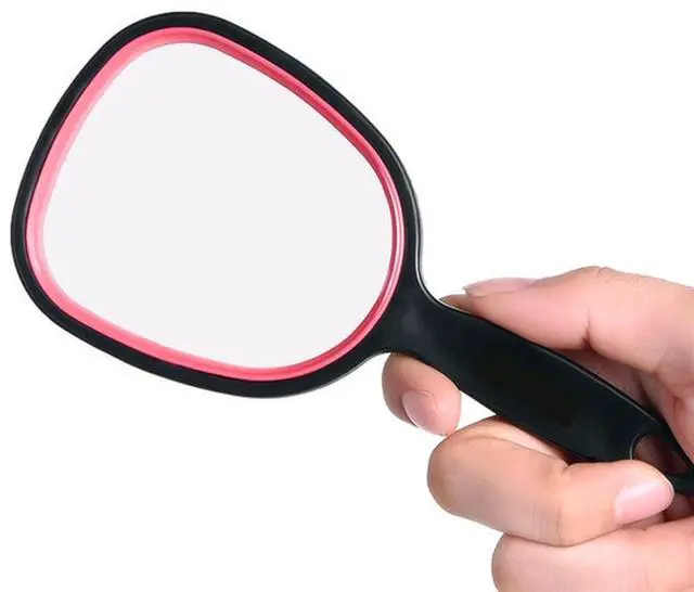 Main image of Small Handheld Mirror with Handle for Women and Girls - Lightweight Hand Mirrors for Gift - Personal Handle Mirror for Makeup,Travel,Bathroom(6.11" x 2.95'')