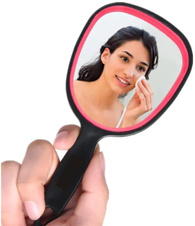 Alt view image 2 of 7 - Small Handheld Mirror with Handle for Women and Girls - Lightweight Hand Mirrors for Gift - Personal Handle Mirror for Makeup,Travel,Bathroom(6.11" x 2.95'')
