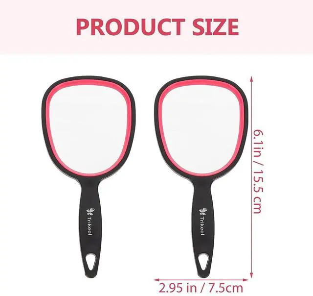 Alt view image 7 of 7 - Small Handheld Mirror with Handle for Women and Girls - Lightweight Hand Mirrors for Gift - Personal Handle Mirror for Makeup,Travel,Bathroom(6.11" x 2.95'')