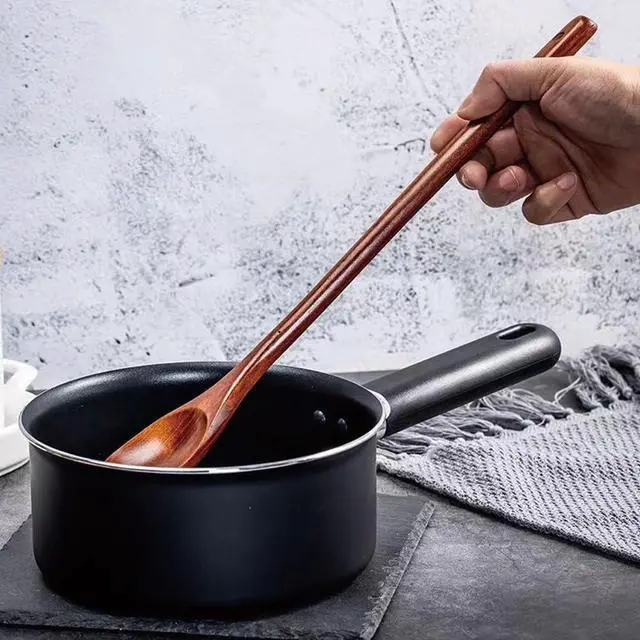 Alt view image 3 of 4 - 2 PCS 13 Inch Long Handle Wooden Cooking Spoons, Long Stirring Spoons Mixing Spoon Soup Mixing Kitchen Tools Wooden Utensils