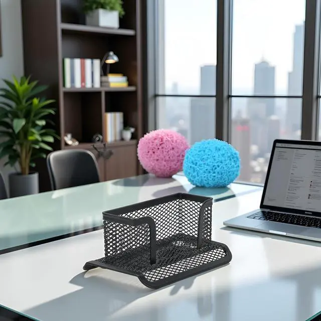 Alt view image 2 of 7 - Black Business Card Holder, Metal Mesh Business Card Holder, Credit Name Card Case, Office Card Collection Organizers Desk Storage Stand Index Card Filing Products Office and School Supplies