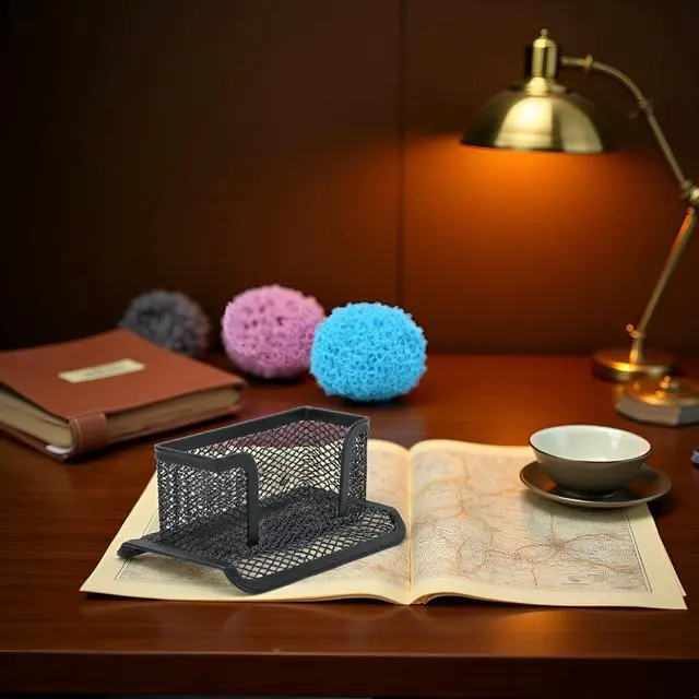 Alt view image 4 of 7 - Black Business Card Holder, Metal Mesh Business Card Holder, Credit Name Card Case, Office Card Collection Organizers Desk Storage Stand Index Card Filing Products Office and School Supplies