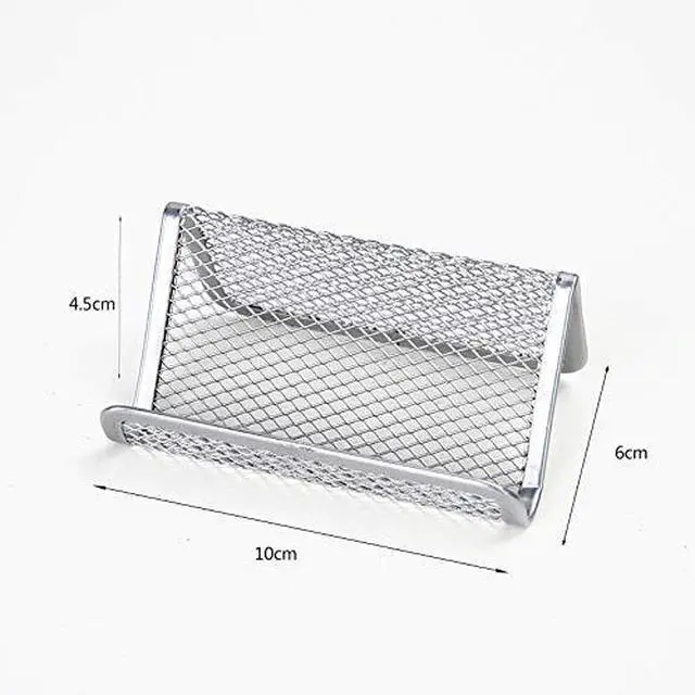 Alt view image 6 of 7 - Black Business Card Holder, Metal Mesh Business Card Holder, Credit Name Card Case, Office Card Collection Organizers Desk Storage Stand Index Card Filing Products Office and School Supplies