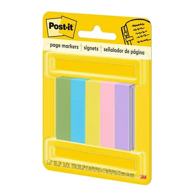 Alt view image 2 of 7 - Page Markers, 1/2-inch x 1-3/4 Inch, Ideal for Temporary Marking and Noting In Books, Assorted Ultra Colors, 500 per Pack