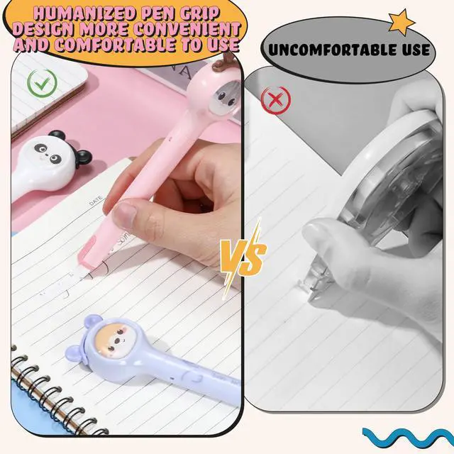 Alt view image 4 of 6 - 4 Pcs Cute Correction Tape Pen for Instant Correction Cartoon Correction Tape Easy to Use Pen Shaped Applicator Kawaii Birthday Gifts for Women Office Supplies Small Gift Animal Lovers