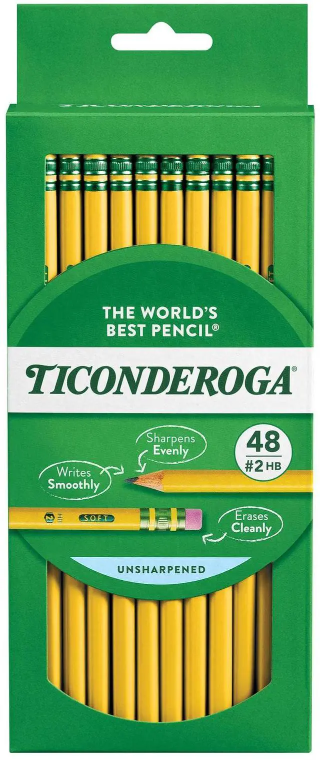 Main image of Wood-Cased Pencils, Unsharpened, 2 HB Soft, Yellow, 48 Count