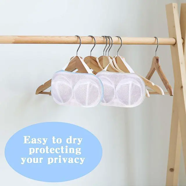 Alt view image 3 of 7 - 2 Pcs Bra Washing Bags for Laundry, Bra Bags for Washing Machine Lingerie Wash Dryer Bag Non-Deform 3D Protective Bracket Case with Handle Zipper for Women Laundry Storage Washing Delicates